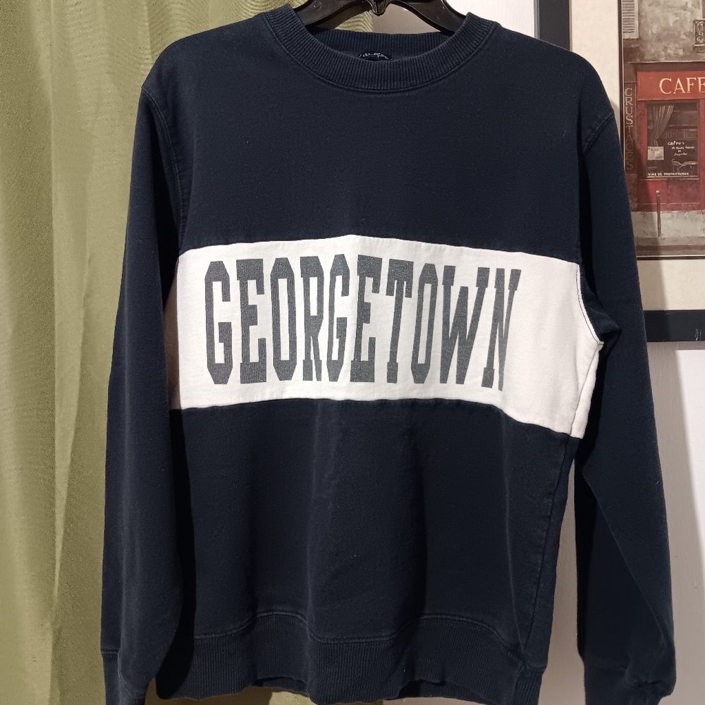 Brandy Melville Navy and White Crewneck Sweatshirt